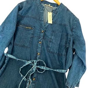 Medium Acid Wash Chambray Shirt Dress Size 2X